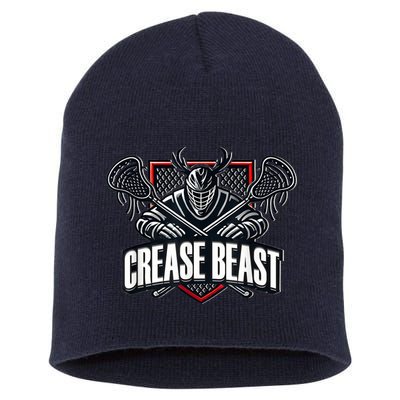 Funny Lacrosse Ops Warning Of Crease Beast LAX Goalie Short Acrylic Beanie