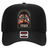 Floral Lung Our Very Breath Speaks His Name Yhwh Christian High Crown Mesh Back Trucker Hat