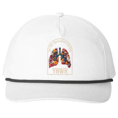 Floral Lung Our Very Breath Speaks His Name Yhwh Christian Snapback Five-Panel Rope Hat