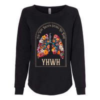 Floral Lung Our Very Breath Speaks His Name Yhwh Christian Womens California Wash Sweatshirt