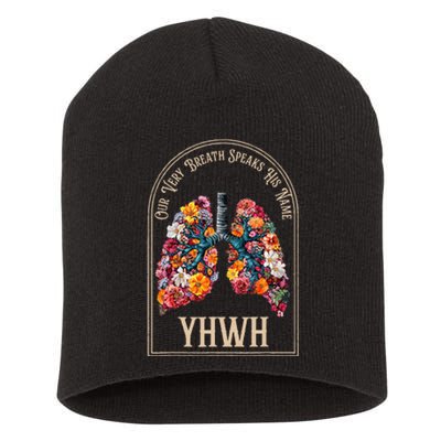 Floral Lung Our Very Breath Speaks His Name Yhwh Christian Short Acrylic Beanie