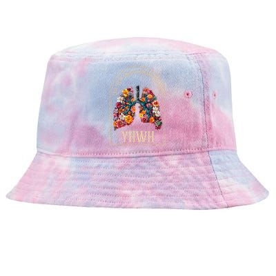 Floral Lung Our Very Breath Speaks His Name Yhwh Christian Tie-Dyed Bucket Hat