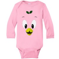 Funny Little Orange Bird Baby Long Sleeve Bodysuit