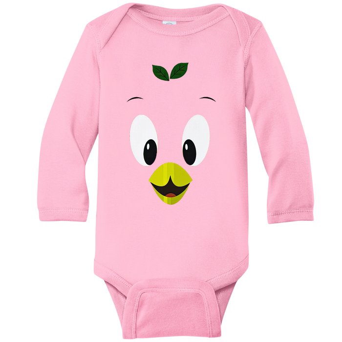 Funny Little Orange Bird Baby Long Sleeve Bodysuit