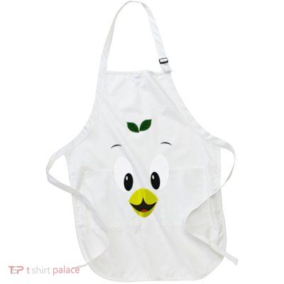Funny Little Orange Bird Full-Length Apron With Pockets