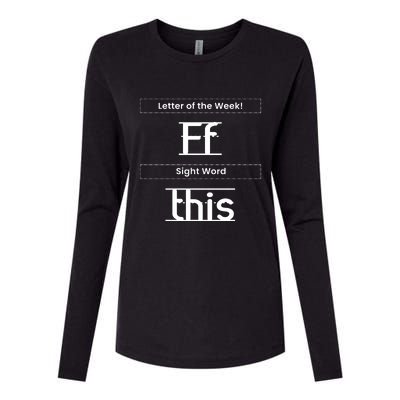 Funny Letter Of The Week Ff Sight Word This Womens Cotton Relaxed Long Sleeve T-Shirt