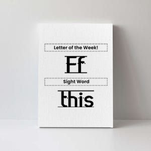 Funny Letter Of The Week Ff Sight Word This Canvas