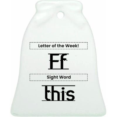 Funny Letter Of The Week Ff Sight Word This Ceramic Bell Ornament