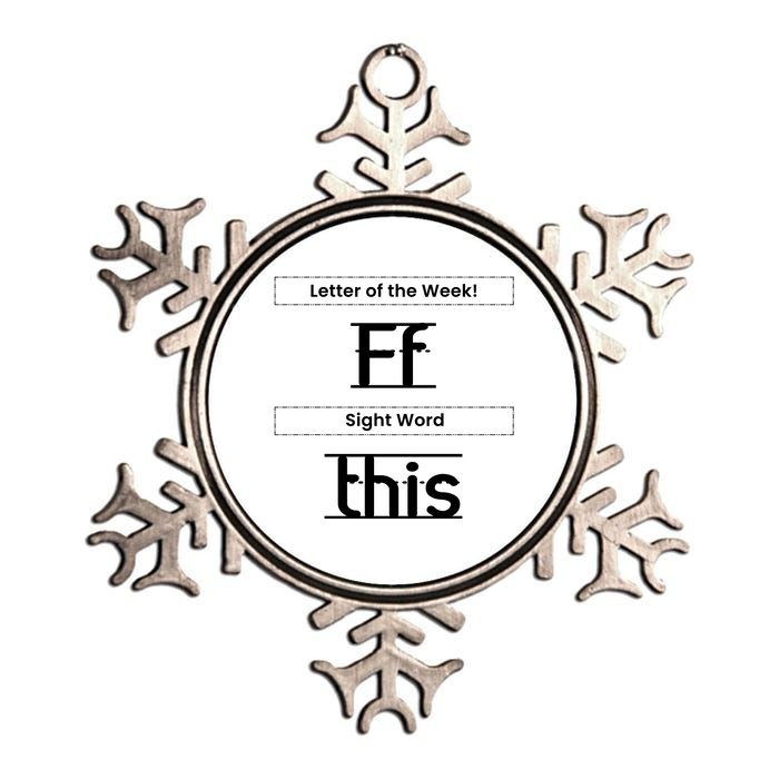 Funny Letter Of The Week Ff Sight Word This Metallic Star Ornament