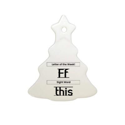 Funny Letter Of The Week Ff Sight Word This Ceramic Tree Ornament