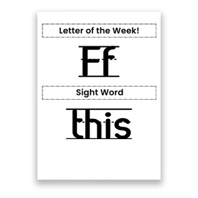 Funny Letter Of The Week Ff Sight Word This Poster