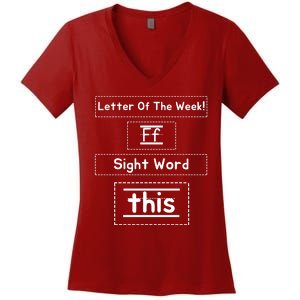 Funny Letter Of The Week Ff Sight Word This Women's V-Neck T-Shirt