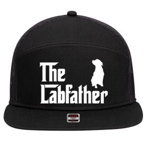 Funny Labrador Owner The Labfather Lab Father Gift 7 Panel Mesh Trucker Snapback Hat