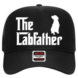 Funny Labrador Owner The Labfather Lab Father Gift High Crown Mesh Back Trucker Hat