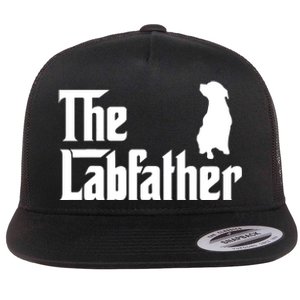 Funny Labrador Owner The Labfather Lab Father Gift Flat Bill Trucker Hat