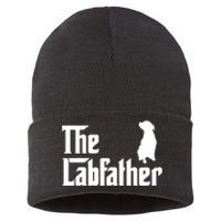 Funny Labrador Owner The Labfather Lab Father Gift Sustainable Knit Beanie