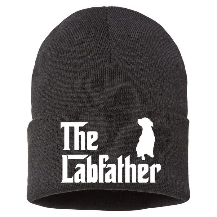 Funny Labrador Owner The Labfather Lab Father Gift Sustainable Knit Beanie