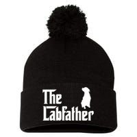 Funny Labrador Owner The Labfather Lab Father Gift Pom Pom 12in Knit Beanie