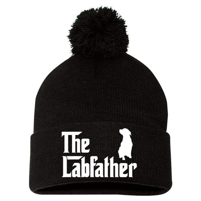 Funny Labrador Owner The Labfather Lab Father Gift Pom Pom 12in Knit Beanie