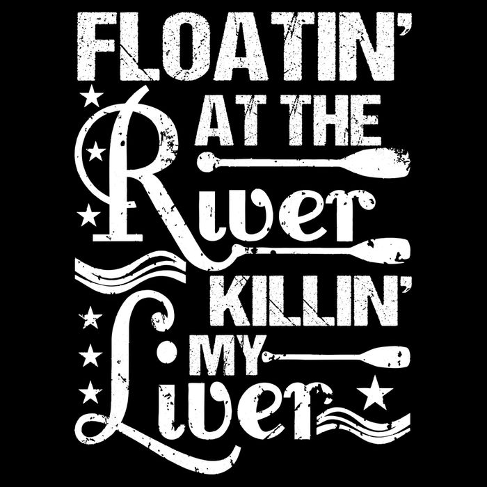 Floatin At The River Killin My Liver Drawstring Bag