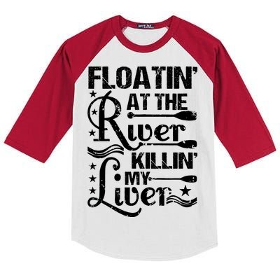 Floatin At The River Killin My Liver Kids Colorblock Raglan Jersey