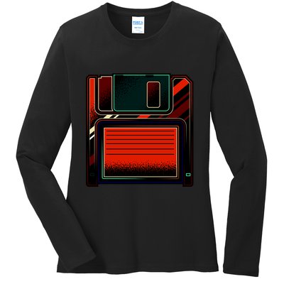 Floppy Disc Ladies Long Sleeve Shirt