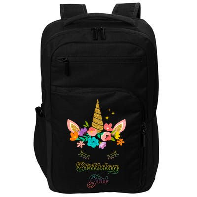 Floral Birthday Girl Unicorn Impact Tech Backpack