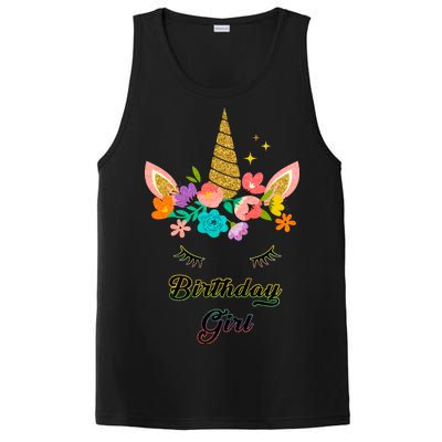 Floral Birthday Girl Unicorn PosiCharge Competitor Tank