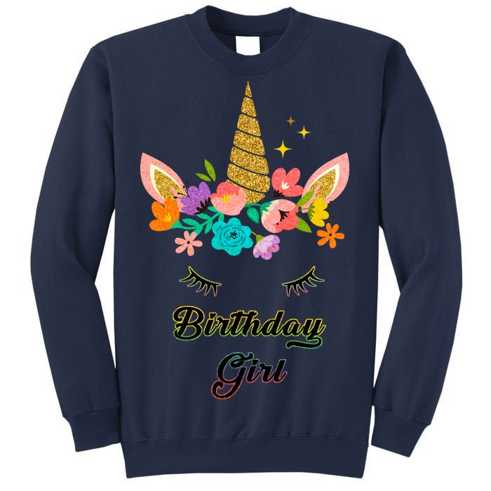 Floral Birthday Girl Unicorn Sweatshirt