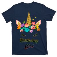 Floral Birthday Girl Unicorn T-Shirt