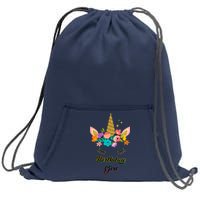 Floral Birthday Girl Unicorn Sweatshirt Cinch Pack Bag