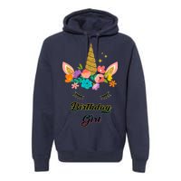 Floral Birthday Girl Unicorn Premium Hoodie