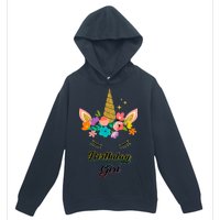 Floral Birthday Girl Unicorn Urban Pullover Hoodie