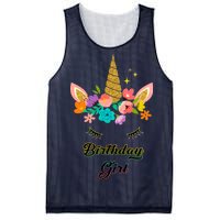 Floral Birthday Girl Unicorn Mesh Reversible Basketball Jersey Tank