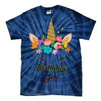 Floral Birthday Girl Unicorn Tie-Dye T-Shirt