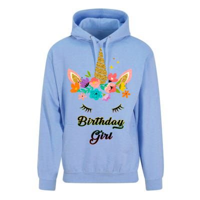 Floral Birthday Girl Unicorn Unisex Surf Hoodie