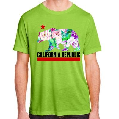 Floral California Republic Bear Tropical Bear Adult ChromaSoft Performance T-Shirt