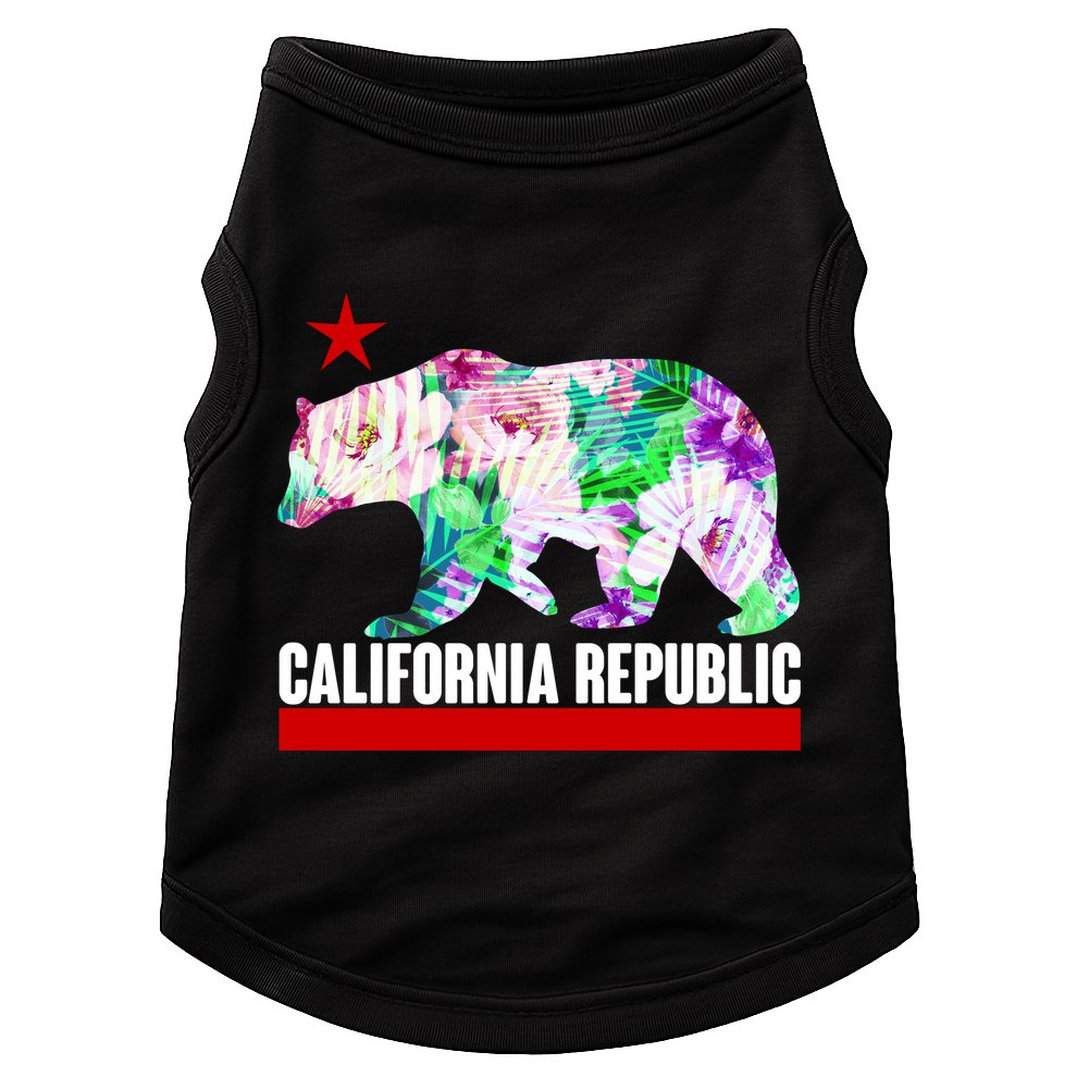 Floral California Republic Bear Tropical Bear Doggie Tank