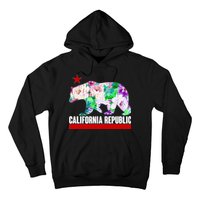 Floral California Republic Bear Tropical Bear Hoodie