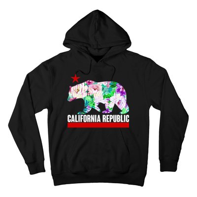 Floral California Republic Bear Tropical Bear Hoodie