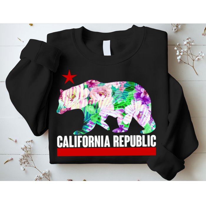 Floral California Republic Bear Tropical Bear Sweatshirt