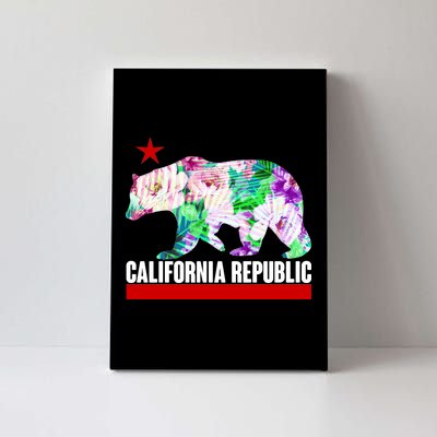 Floral California Republic Bear Tropical Bear Canvas