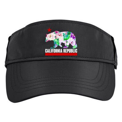 Floral California Republic Bear Tropical Bear Adult Drive Performance Visor