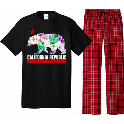 Floral California Republic Bear Tropical Bear Pajama Set