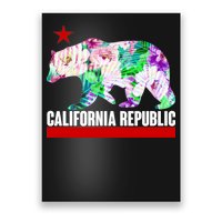 Floral California Republic Bear Tropical Bear Poster