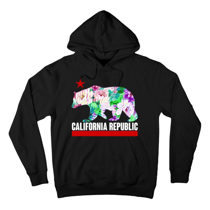 Floral California Republic Bear Tropical Bear Tall Hoodie