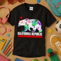 Floral California Republic Bear Tropical Bear Kids T-Shirt