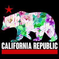 Floral California Republic Bear Tropical Bear Kids T-Shirt