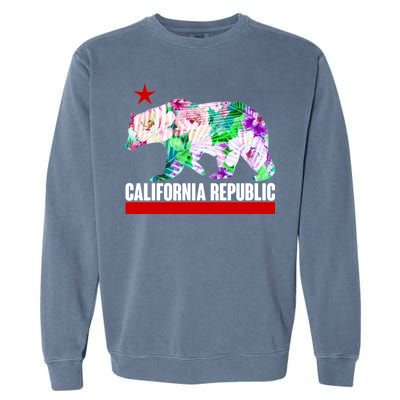 Floral California Republic Bear Tropical Bear Garment-Dyed Sweatshirt