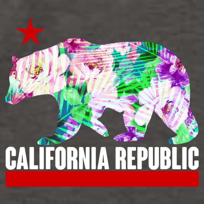 Floral California Republic Bear Tropical Bear Vector Backpack